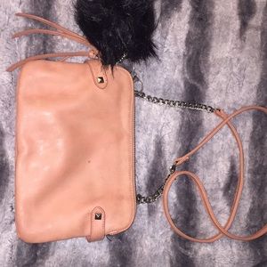 Mauve over the shoulder handbag